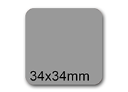 wereinaristea EtichetteAutoadesive, 34x34mm CartaGRIGIA Adesivo Permanente, angoli arrotondati, per ink-jet, laser e fotocopiatrici, su foglio A4 (210x297mm).