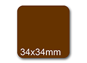 wereinaristea EtichetteAutoadesive, 34x34mm CartaMARRONE Adesivo Permanente, angoli arrotondati, per ink-jet, laser e fotocopiatrici, su foglio A4 (210x297mm) BRA2974mar