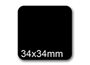 wereinaristea EtichetteAutoadesive, 34x34mm CartaNERA Adesivo Permanente, angoli arrotondati, per ink-jet, laser e fotocopiatrici, su foglio A4 (210x297mm) BRA2974ner