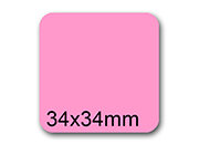wereinaristea EtichetteAutoadesive, 34x34mm CartaROSA Adesivo Permanente, angoli arrotondati, per ink-jet, laser e fotocopiatrici, su foglio A4 (210x297mm) BRA2974rosa