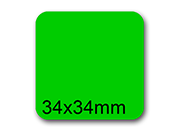 wereinaristea EtichetteAutoadesive, 34x34mm CartaVERDE Adesivo Permanente, angoli arrotondati, per ink-jet, laser e fotocopiatrici, su foglio A4 (210x297mm) bra2974VE