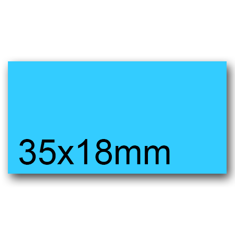 wereinaristea EtichetteAutoadesive, 35x18mm(18x35) CartaAZZURRA AZZURRO, adesivo Permanente, angoli a spigolo, per ink-jet, laser e fotocopiatrici, su foglio A4 (210x297mm).