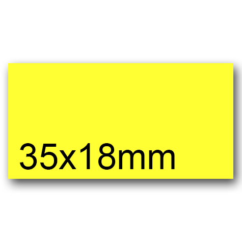 wereinaristea EtichetteAutoadesive, 35x18mm(18x35) CartaGIALLA GIALLO, adesivo Permanente, angoli a spigolo, per ink-jet, laser e fotocopiatrici, su foglio A4 (210x297mm).