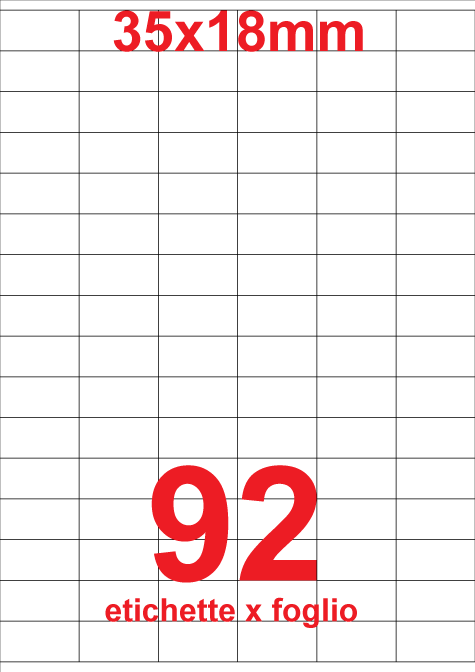 wereinaristea EtichetteAutoadesive, 35x18mm(18x35) CartaNERA NERO, adesivo Permanente, angoli a spigolo, per ink-jet, laser e fotocopiatrici, su foglio A4 (210x297mm).