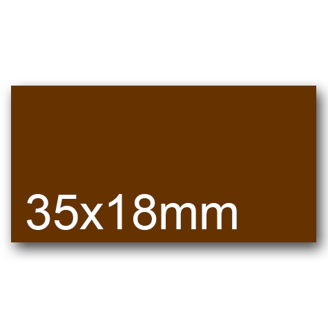 wereinaristea EtichetteAutoadesive, 35x18mm(18x35) CartaMARRONE MARRONE, adesivo Permanente, angoli a spigolo, per ink-jet, laser e fotocopiatrici, su foglio A4 (210x297mm).