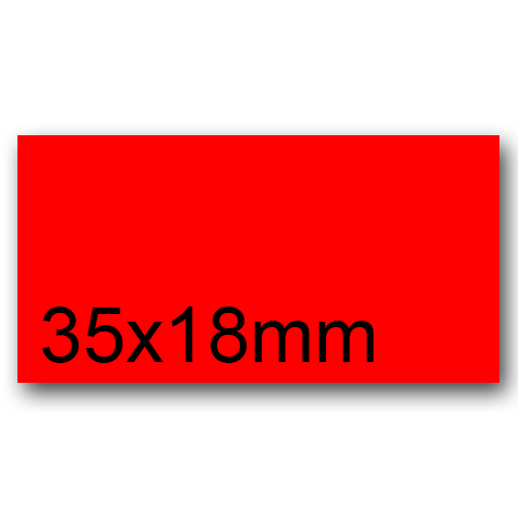 wereinaristea EtichetteAutoadesive, 35x18mm(18x35) CartaROSSA ROSSO, adesivo Permanente, angoli a spigolo, per ink-jet, laser e fotocopiatrici, su foglio A4 (210x297mm).