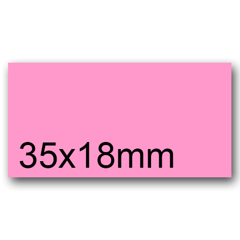 wereinaristea EtichetteAutoadesive, 35x18mm(18x35) CartaROSA ROSA, adesivo Permanente, angoli a spigolo, per ink-jet, laser e fotocopiatrici, su foglio A4 (210x297mm).