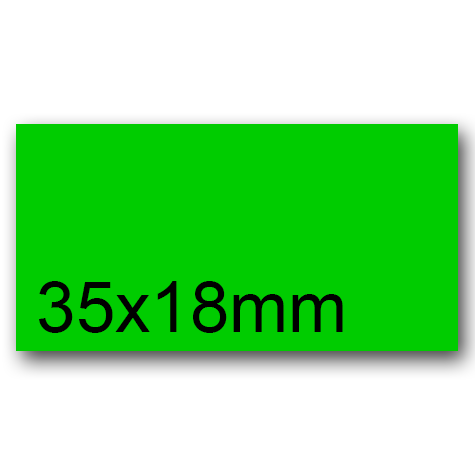 wereinaristea EtichetteAutoadesive, 35x18mm(18x35) CartaVERDE VERDE, adesivo Permanente, angoli a spigolo, per ink-jet, laser e fotocopiatrici, su foglio A4 (210x297mm).