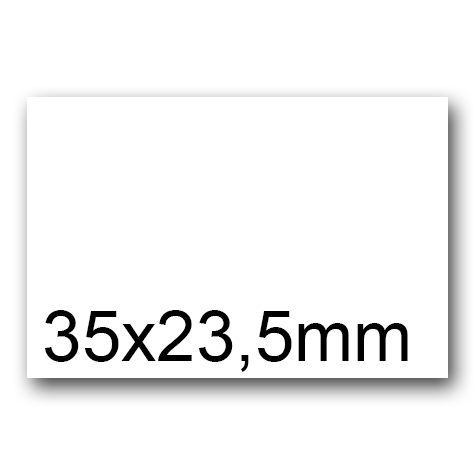 wereinaristea EtichetteAutoadesive, 35x23,5mm(23,5x35) CartaBIANCA Adesivo Permanente, angoli a spigolo, per ink-jet, laser e fotocopiatrici, su foglio A4 (210x297mm).