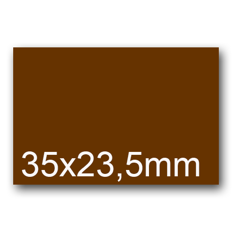 wereinaristea EtichetteAutoadesive, 35x23,5mm(23,5x35) CartaMARRONE Adesivo Permanente, angoli a spigolo, per ink-jet, laser e fotocopiatrici, su foglio A4 (210x297mm).