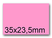 wereinaristea EtichetteAutoadesive, 35x23,5mm(23,5x35) CartaROSA Adesivo Permanente, angoli a spigolo, per ink-jet, laser e fotocopiatrici, su foglio A4 (210x297mm).