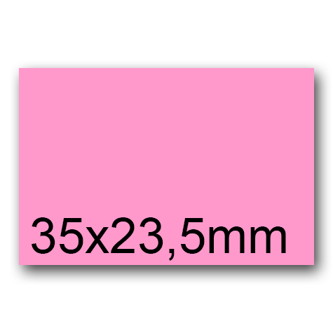 wereinaristea EtichetteAutoadesive, 35x23,5mm(23,5x35) CartaROSA Adesivo Permanente, angoli a spigolo, per ink-jet, laser e fotocopiatrici, su foglio A4 (210x297mm).