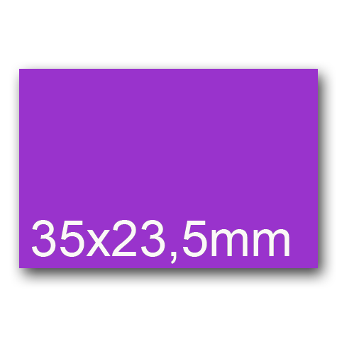wereinaristea EtichetteAutoadesive, 35x23,5mm(23,5x35) CartaVIOLA Adesivo Permanente, angoli a spigolo, per ink-jet, laser e fotocopiatrici, su foglio A4 (210x297mm).