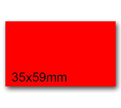 wereinaristea EtichetteAutoadesive, 35x59mm(59x35) CartaROSSA Adesivo Permanente, angoli a spigolo, per ink-jet, laser e fotocopiatrici, su foglio A4 (210x297mm).