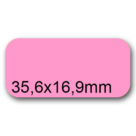 wereinaristea EtichetteAutoadesive, 35,6x16,9(16,9x35,6mm) CartaROSA Adesivo permanente, angoli arrotondati, per ink-jet, laser e fotocopiatrici, su foglio A4 (210x297mm).
