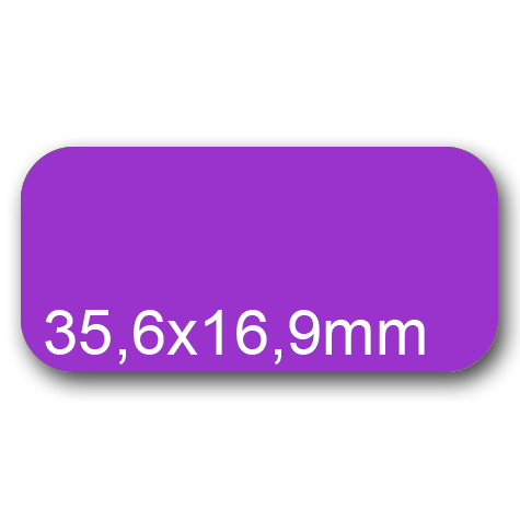 wereinaristea EtichetteAutoadesive, 35,6x16,9(16,9x35,6mm) CartaVIOLA Adesivo permanente, angoli arrotondati, per ink-jet, laser e fotocopiatrici, su foglio A4 (210x297mm).