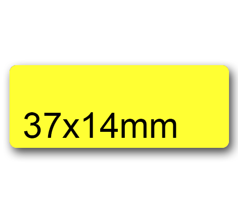 wereinaristea EtichetteAutoadesive, 37x14(14x37mm) CartaGIALLA GIALLO, adesivo Permanente, angoli arrotondati, per ink-jet, laser e fotocopiatrici, su foglio A4 (210x297mm).