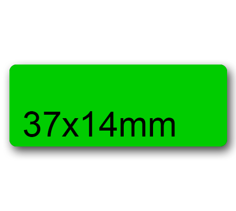 wereinaristea EtichetteAutoadesive, 37x14(14x37mm) CartaVERDE VERDE, adesivo Permanente, angoli arrotondati, per ink-jet, laser e fotocopiatrici, su foglio A4 (210x297mm).