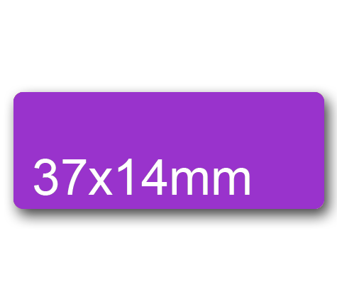 wereinaristea EtichetteAutoadesive, 37x14(14x37mm) CartaVIOLA VIOLA, adesivo Permanente, angoli arrotondati, per ink-jet, laser e fotocopiatrici, su foglio A4 (210x297mm).