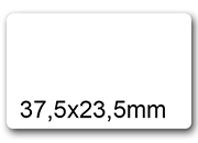 wereinaristea EtichetteAutoadesive, 37,5x23,5(23,5x37,5mm) CartaBIANCA BIANCO, adesivo Permanente, angoli arrotondati, per ink-jet, laser e fotocopiatrici, su foglio A4 (210x297mm).