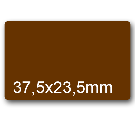 wereinaristea EtichetteAutoadesive, 37,5x23,5(23,5x37,5mm) CartaMARRONE MARRONE, adesivo Permanente, angoli arrotondati, per ink-jet, laser e fotocopiatrici, su foglio A4 (210x297mm).