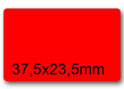 wereinaristea EtichetteAutoadesive, 37,5x23,5(23,5x37,5mm) CartaROSSA ROSSO, adesivo Permanente, angoli arrotondati, per ink-jet, laser e fotocopiatrici, su foglio A4 (210x297mm).