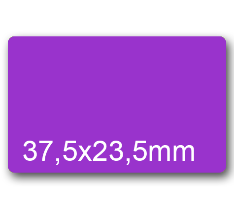 wereinaristea EtichetteAutoadesive, 37,5x23,5(23,5x37,5mm) CartaVIOLA VIOLA, adesivo Permanente, angoli arrotondati, per ink-jet, laser e fotocopiatrici, su foglio A4 (210x297mm).