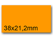 wereinaristea EtichetteAutoadesive, 38x21,2(21,2x38mm) CartaARANCIONE ARANCIONE, adesivo Permanente, angoli a spigolo, per ink-jet, laser e fotocopiatrici, su foglio A4 (210x297mm).