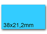 wereinaristea EtichetteAutoadesive, 38x21,2(21,2x38mm) CartaAZZURRA AZZURRO, adesivo Permanente, angoli a spigolo, per ink-jet, laser e fotocopiatrici, su foglio A4 (210x297mm).