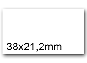wereinaristea EtichetteAutoadesive, 38x21,2(21,2x38mm) CartaBIANCA BIANCO, adesivo Permanente, angoli a spigolo, per ink-jet, laser e fotocopiatrici, su foglio A4 (210x297mm).