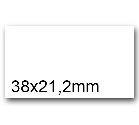 wereinaristea EtichetteAutoadesive, 38x21,2(21,2x38mm) CartaBIANCA BIANCO, adesivo Permanente, angoli a spigolo, per ink-jet, laser e fotocopiatrici, su foglio A4 (210x297mm).