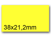 wereinaristea EtichetteAutoadesive, 38x21,2(21,2x38mm) CartaGIALLA GIALLO, adesivo Permanente, angoli a spigolo, per ink-jet, laser e fotocopiatrici, su foglio A4 (210x297mm).