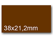 wereinaristea EtichetteAutoadesive, 38x21,2(21,2x38mm) CartaMARRONE MARRONE, adesivo Permanente, angoli a spigolo, per ink-jet, laser e fotocopiatrici, su foglio A4 (210x297mm).