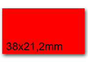wereinaristea EtichetteAutoadesive, 38x21,2(21,2x38mm) CartaROSSA ROSSO, adesivo Permanente, angoli a spigolo, per ink-jet, laser e fotocopiatrici, su foglio A4 (210x297mm).