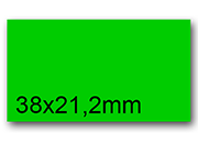 wereinaristea EtichetteAutoadesive, 38x21,2(21,2x38mm) CartaVERDE VERDE, adesivo Permanente, angoli a spigolo, per ink-jet, laser e fotocopiatrici, su foglio A4 (210x297mm).