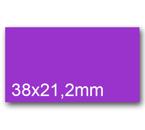 wereinaristea EtichetteAutoadesive, 38x21,2(21,2x38mm) CartaVIOLA VIOLA, adesivo Permanente, angoli a spigolo, per ink-jet, laser e fotocopiatrici, su foglio A4 (210x297mm).