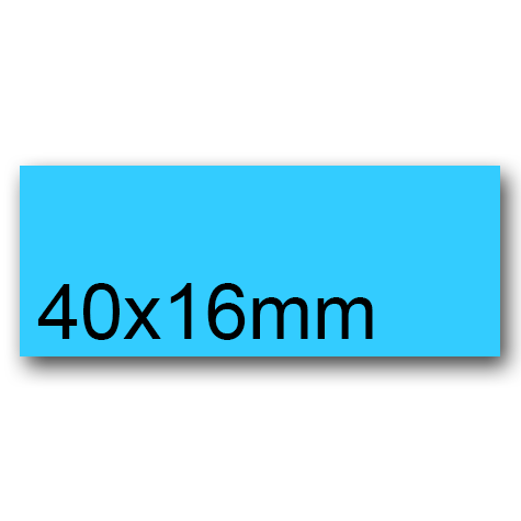 wereinaristea EtichetteAutoadesive, 40x16(16x40mm) CartaAZZURRA AZZURRO, adesivo Permanente, angoli a spigolo, per ink-jet, laser e fotocopiatrici, su foglio A4 (210x297mm).