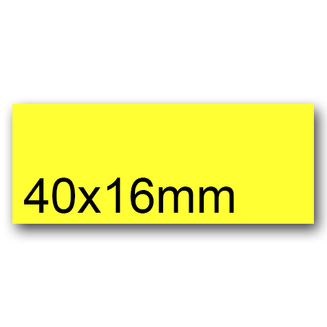 wereinaristea EtichetteAutoadesive, 40x16(16x40mm) CartaGIALLA GIALLO, adesivo Permanente, angoli a spigolo, per ink-jet, laser e fotocopiatrici, su foglio A4 (210x297mm).