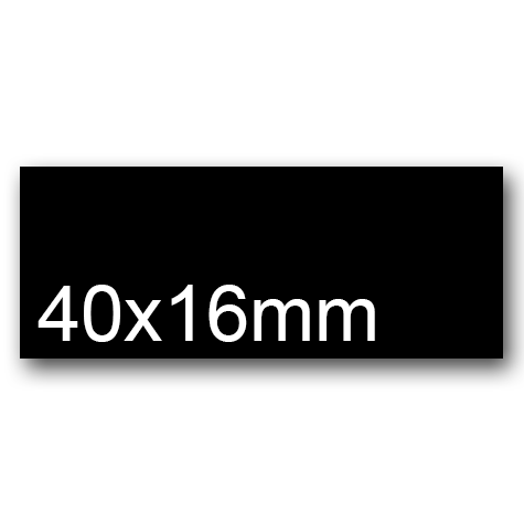 wereinaristea EtichetteAutoadesive, 40x16(16x40mm) CartaNERA NERO, adesivo Permanente, angoli a spigolo, per ink-jet, laser e fotocopiatrici, su foglio A4 (210x297mm).