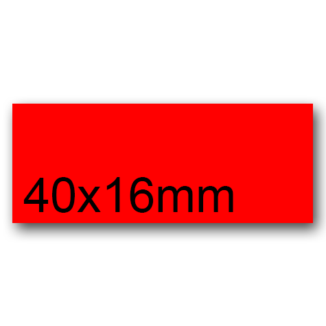 wereinaristea EtichetteAutoadesive, 40x16(16x40mm) CartaROSSA ROSSO, adesivo Permanente, angoli a spigolo, per ink-jet, laser e fotocopiatrici, su foglio A4 (210x297mm).