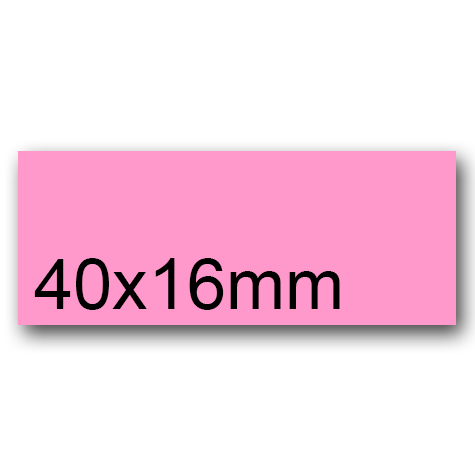 wereinaristea EtichetteAutoadesive, 40x16(16x40mm) CartaROSA ROSA, adesivo Permanente, angoli a spigolo, per ink-jet, laser e fotocopiatrici, su foglio A4 (210x297mm).