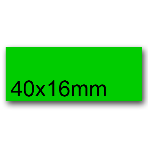 wereinaristea EtichetteAutoadesive, 40x16(16x40mm) CartaVERDE VERDE, adesivo Permanente, angoli a spigolo, per ink-jet, laser e fotocopiatrici, su foglio A4 (210x297mm).