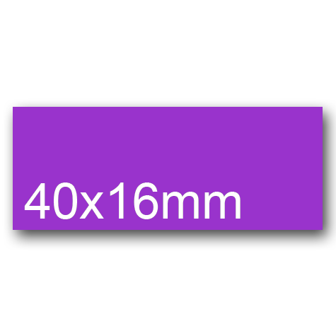 wereinaristea EtichetteAutoadesive, 40x16(16x40mm) CartaVIOLA VIOLA, adesivo Permanente, angoli a spigolo, per ink-jet, laser e fotocopiatrici, su foglio A4 (210x297mm).
