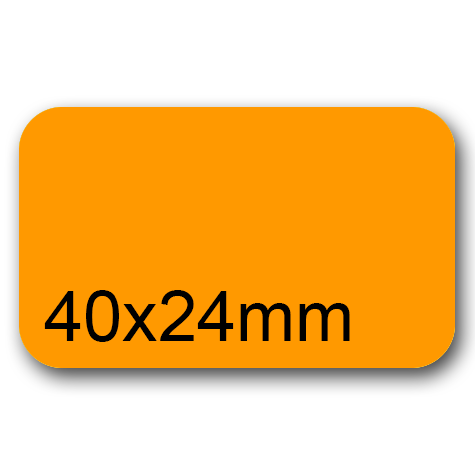 wereinaristea EtichetteAutoadesive, 40x24(24x40mm) Carta ARANCIONE, adesivo Permanente, angoli arrotondati, per ink-jet, laser e fotocopiatrici, su foglio A4 (210x297mm).