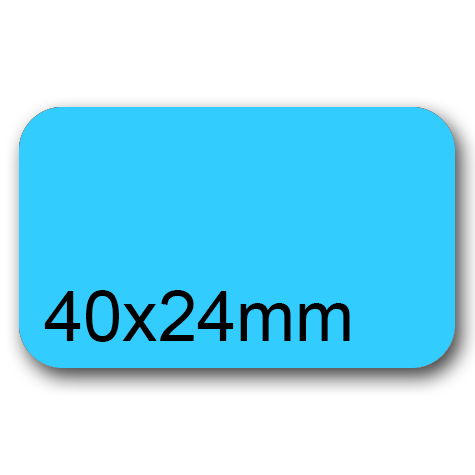 wereinaristea EtichetteAutoadesive, 40x24(24x40mm) Carta AZZURRO, adesivo Permanente, angoli arrotondati, per ink-jet, laser e fotocopiatrici, su foglio A4 (210x297mm).