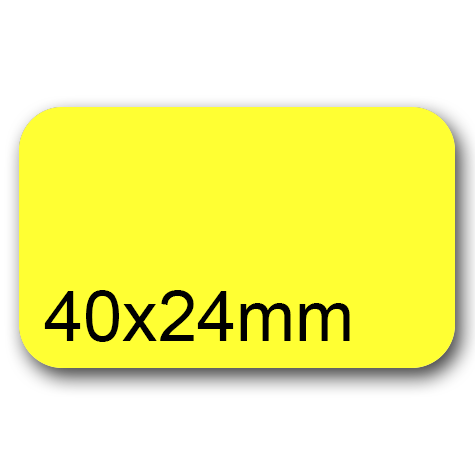 wereinaristea EtichetteAutoadesive, 40x24(24x40mm) Carta GIALLO, adesivo Permanente, angoli arrotondati, per ink-jet, laser e fotocopiatrici, su foglio A4 (210x297mm).