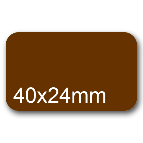 wereinaristea EtichetteAutoadesive, 40x24(24x40mm) Carta MARRONE, adesivo Permanente, angoli arrotondati, per ink-jet, laser e fotocopiatrici, su foglio A4 (210x297mm).