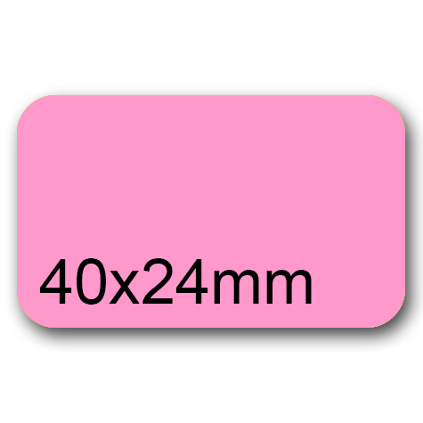 wereinaristea EtichetteAutoadesive, 40x24(24x40mm) Carta ROSA, adesivo Permanente, angoli arrotondati, per ink-jet, laser e fotocopiatrici, su foglio A4 (210x297mm).