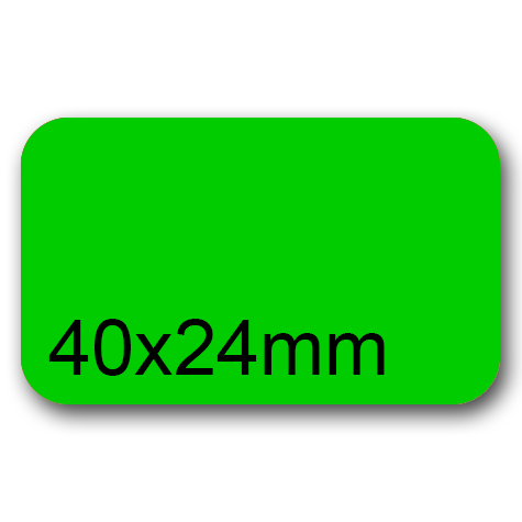 wereinaristea EtichetteAutoadesive, 40x24(24x40mm) Carta VERDE, adesivo Permanente, angoli arrotondati, per ink-jet, laser e fotocopiatrici, su foglio A4 (210x297mm).