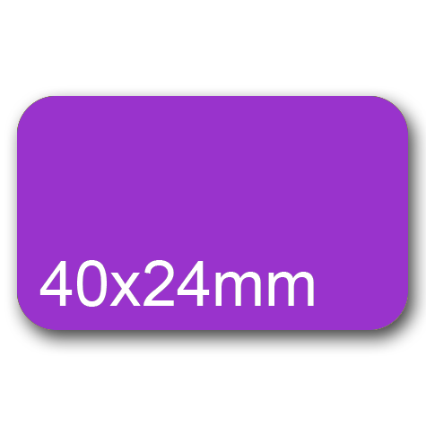 wereinaristea EtichetteAutoadesive, 40x24(24x40mm) Carta VIOLA, adesivo Permanente, angoli arrotondati, per ink-jet, laser e fotocopiatrici, su foglio A4 (210x297mm).